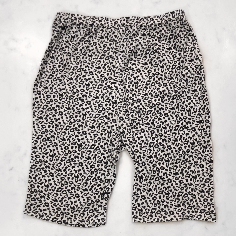 Crescent LA Leopard Print Black White Biker Shorts Large - Picture 7 of 7